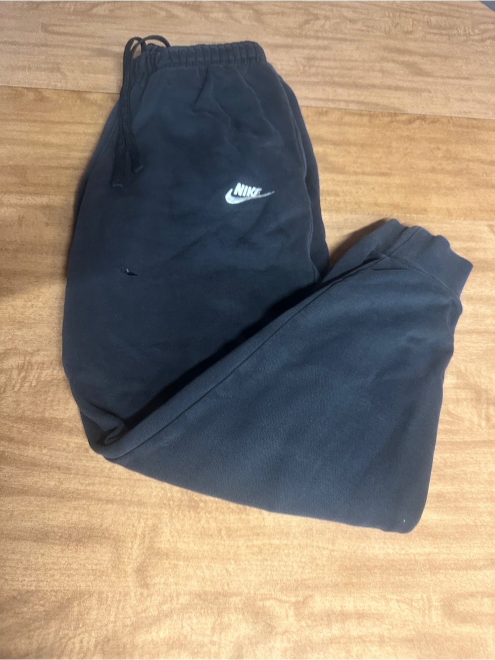 Nike Black Kids Joggers with White Swoosh Logo |